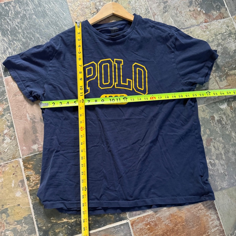 Polo Ralph Lauren 1967 Graphic T-Shirt XL Navy Blue Yellow Short Sleeve Tee - Picture 6 of 6